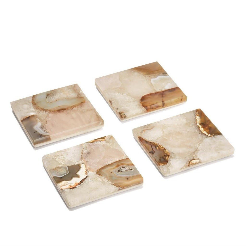 Agate Coasters w/ Marble Base