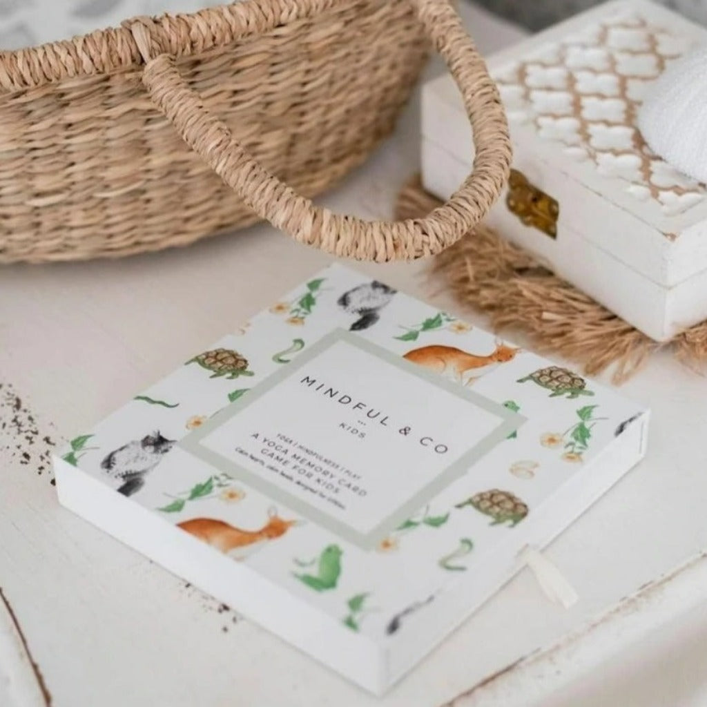 Yoga memory game, boutique children’s learning game from Ella Collective Raleigh.