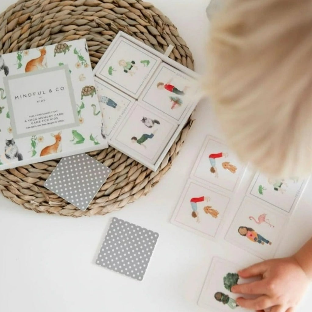 Yoga memory game, boutique children’s learning game from Ella Collective Raleigh.