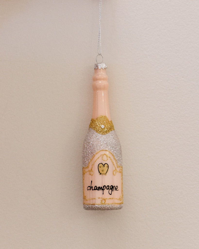 Silver Champagne Ornament